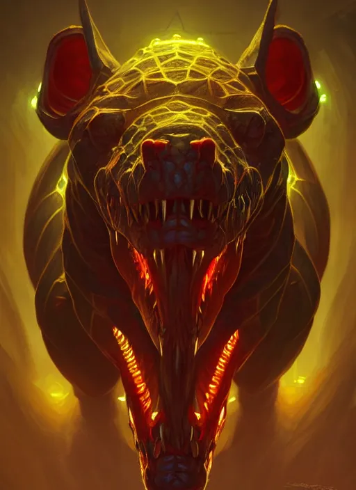 Image similar to symmetry!! portrait of renekton, league of legends, glowing lights!! intricate, elegant, highly detailed, digital painting, artstation, concept art, smooth, sharp focus, illustration, art by artgerm and greg rutkowski and alphonse mucha