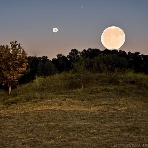 Prompt: landscape with the moon in the background sigma 1 4 mm f / 1. 8