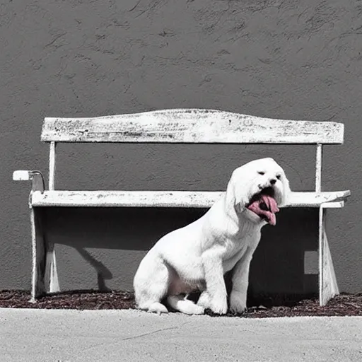 Prompt: “ a white bipedal dog playing the guitar, sitting at bench, photoreal, photo, realistic ”