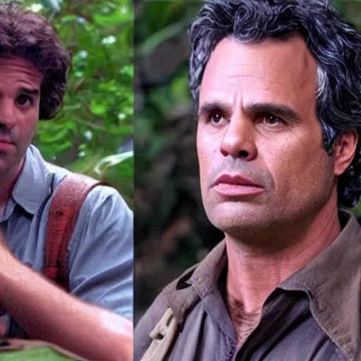 Prompt: Mark Ruffalo as Alan in Jumanji