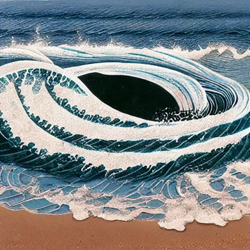 Image similar to ocean wave made of baseballs