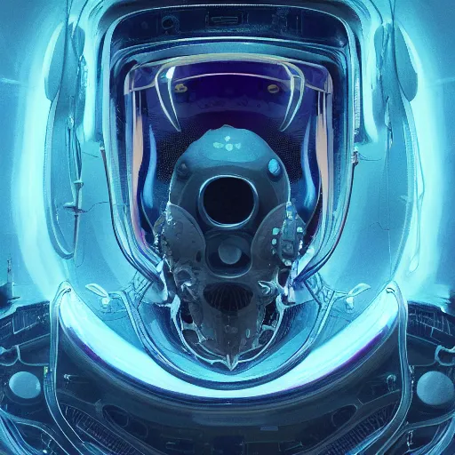 Image similar to hyperrealistic portrait of a squid monster astronaut, full body portrait, well lit, intricate abstract. cyberpunk, intricate artwork, by Tooth Wu, wlop, beeple. octane render, in the style of Jin Kagetsu, James Jean and wlop, highly detailed, sharp focus, intricate concept art, digital painting, ambient lighting, 4k, artstation