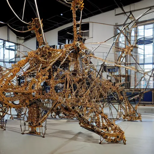 Image similar to a biomechanical cyber strandbeest by theo jansen