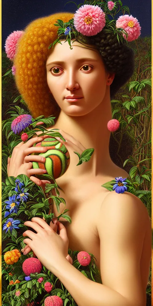 Image similar to portrait of the goddess of tennis, unusual beauty, flowers and plants, emotionally evoking symbolic metaphors, head in focus, fantasy, ornamental, intricate, elegant, sensual, highly detailed digital painting, artstation, concept art, painterly, golden ratio, sharp focus, illustration, art by John William Godward and Boris Vallejo and Zdzisław Beksiński,