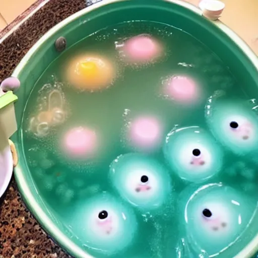 Image similar to photo of bathtub filled with boba tea