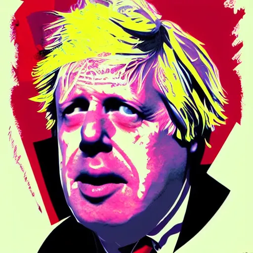 Prompt: individual boris johnson portrait fallout 7 6 retro futurist illustration art by butcher billy, sticker, colorful, illustration, highly detailed, simple, smooth and clean vector curves, no jagged lines, vector art, smooth andy warhol style - 8 7 0