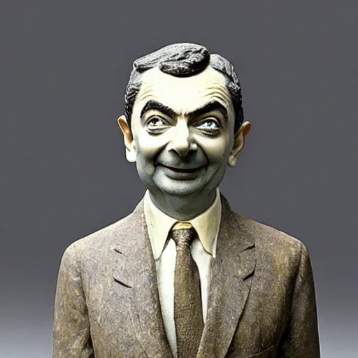 Image similar to antique sculpture of mr. bean