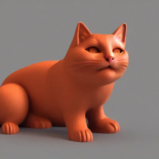 Prompt: 3 d model of a cat
