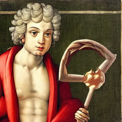Image similar to benjamin netanyahu as cupid, baroque, rococo, by raphael and botticelli