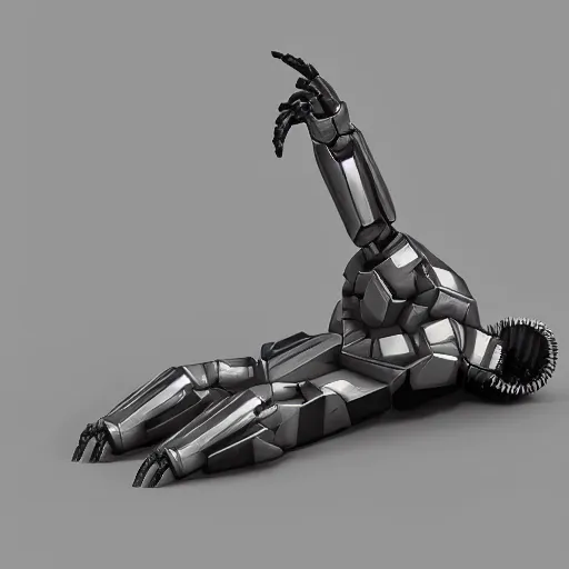 Image similar to hard surface, robotic platform, based on realistic low poly convex shape, 6 claws, symmetric, unreal engine