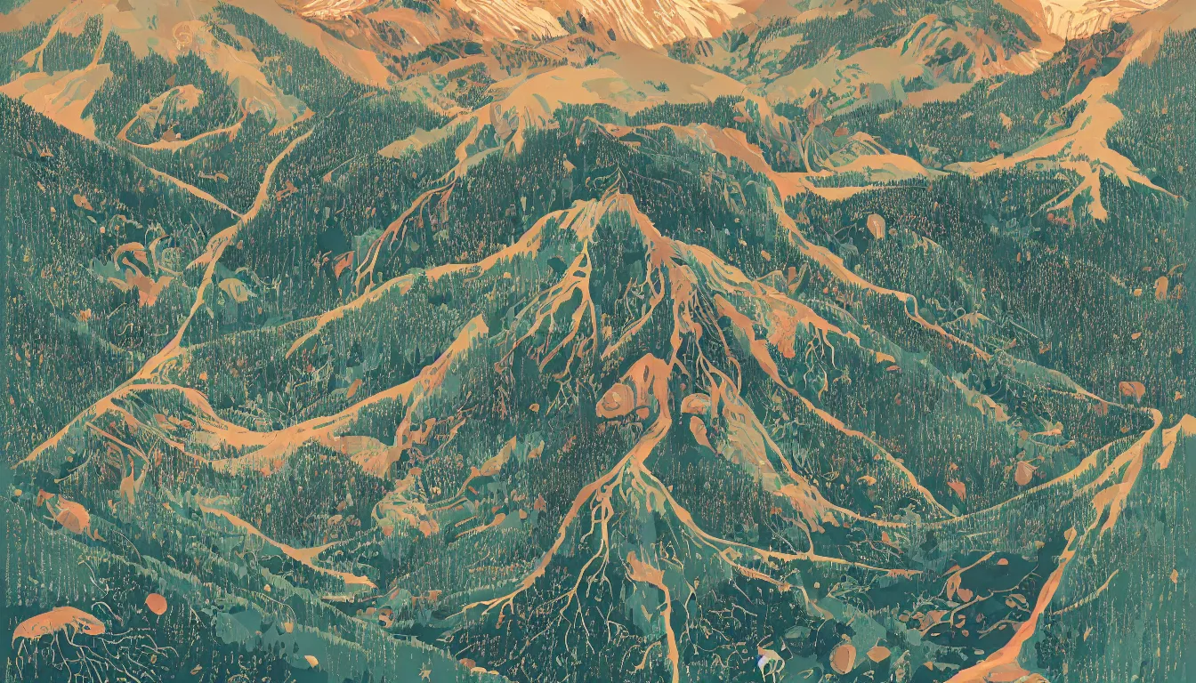 Image similar to olympic national park by victo ngai