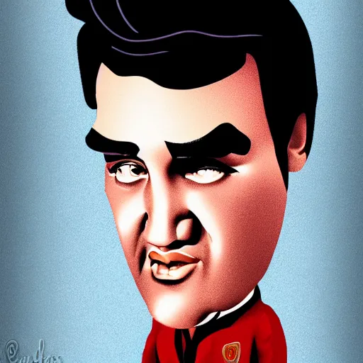 Image similar to caricature of elvis presley