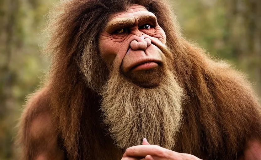 Image similar to a portrait of neanderthal read science book about him in middle of nowhere, perfect dynamic posture, dust, cinematic, perfect dynamic pose, perfect dynamic form, pinterest, very perfect position, award winning photo by national geographic, bokeh