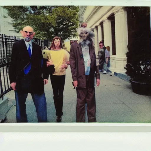 Image similar to found polaroid photo of trash humpers in washington dc