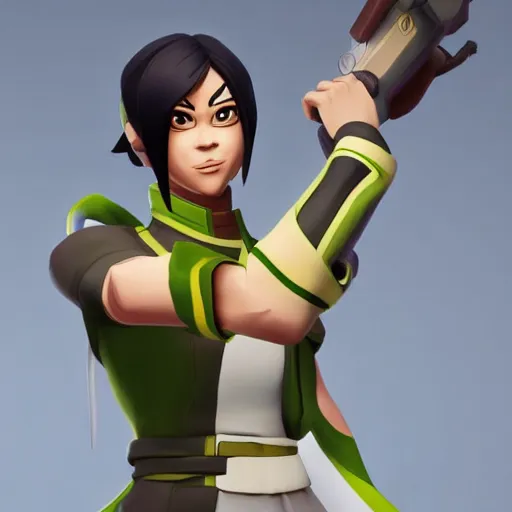 Image similar to toph beifong in fortnite, character render, full body shot, highly detailed, in game render