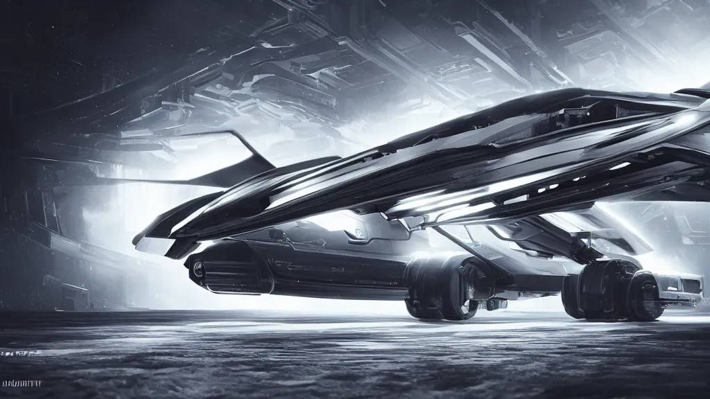 Prompt: a photorealistic dramatic hyperrealistic full frame render of a sleek futuristic interstellar spacecraft, ultra realistic details, glossy white metal, orange racing stripes by nicolas bouvier sparth, vitaly bulgarov, ben mauro, ilm, beautiful dramatic dark moody tones and lighting, cinematic atmosphere, studio lighting, shadows, dark background, octane render, 8 k