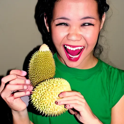 Image similar to singer with durian as a face