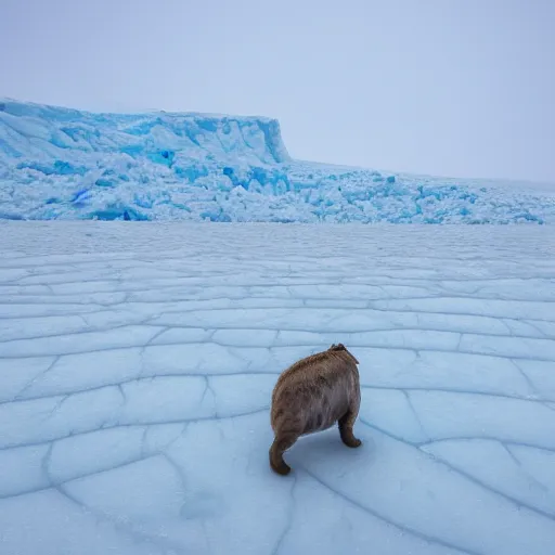 Image similar to A creature occluded by a slightly transparent frosted icesheet