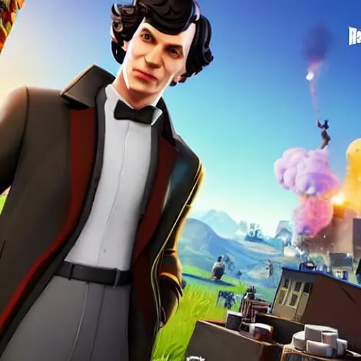 Image similar to sherlock in fortnite, character render, full body shot, highly detailed, in game render