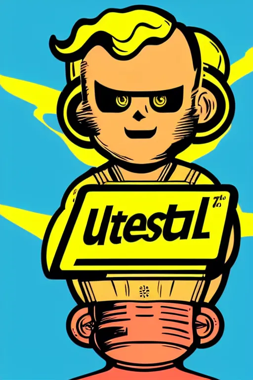 Image similar to fallout 7 6 retro futurist illustration art by butcher billy, sticker, colorful, illustration, highly detailed, simple, smooth and clean vector curves, no jagged lines, vector art, smooth andy warhol style