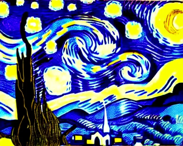 Image similar to keanu reeves in starry night by van gogh