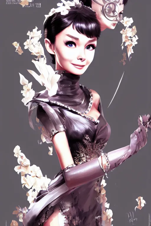 Image similar to Audrey Hepburn in a blade and soul spinoff artbook rendered by the artist Hyung tae Kim , trending on Artstation by Hyung tae Kim, artbook, Stanley Artgerm Lau