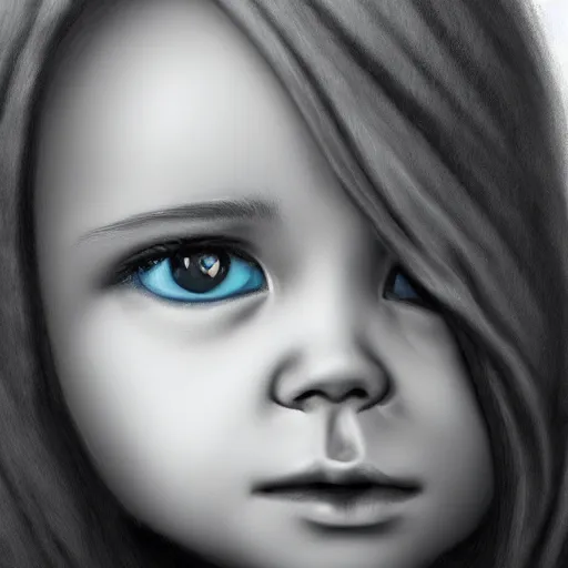 Image similar to detailed illustration close up of a crying girl, highly detailed, realistic, art station