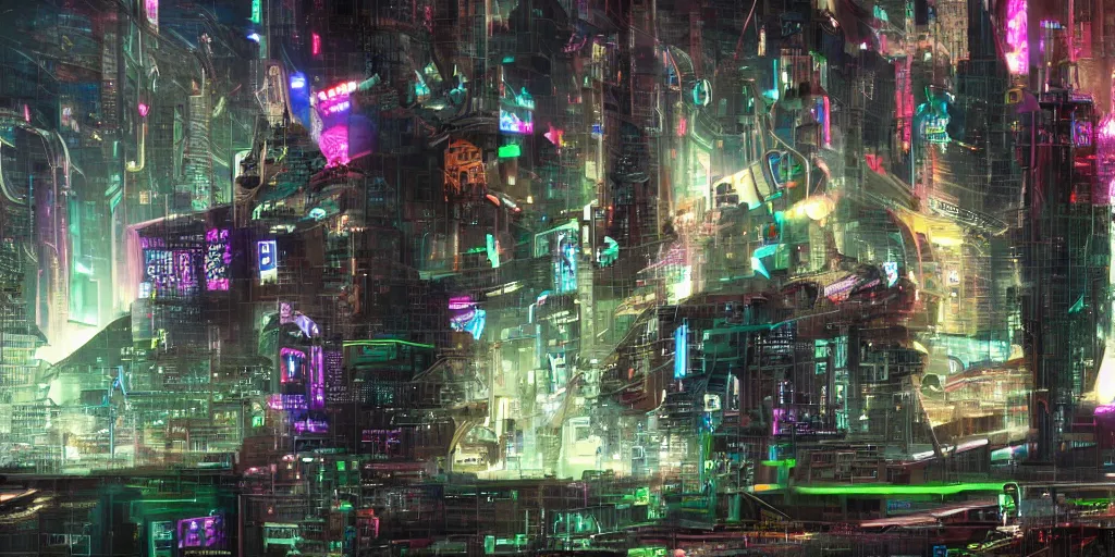 Image similar to god as an cyberpunk futuristic giantic machine