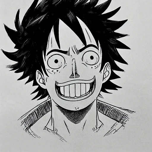 Image similar to [ luffy mustache ] ( by kim jung gi ) ( by kentaro miura )