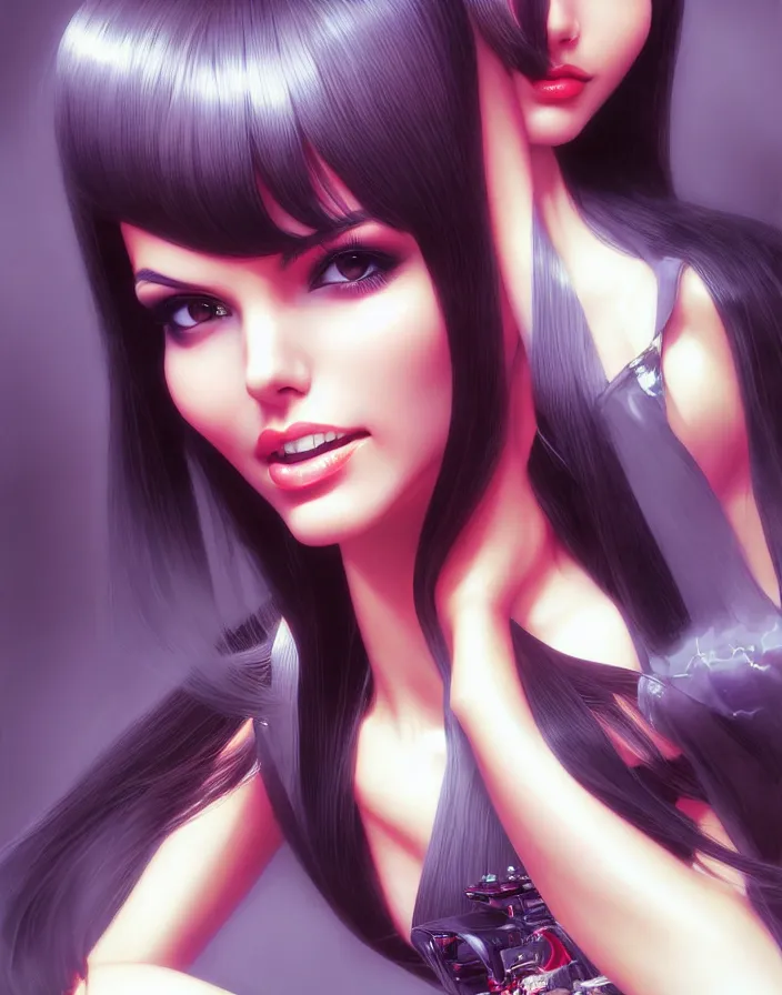 Image similar to portrait of rich and glamourous victoria justice, by katsuhiro otomo, yoshitaka amano, nico tanigawa, and artgerm rendered with 3 d effect, sweet artpiece.