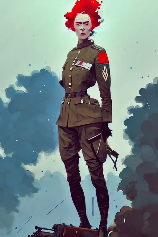 Prompt: a ultradetailed beautiful panting of a beautiful nordic woman in a world war 1 suit, by conrad roset, greg rutkowski and makoto shinkai, trending on artstation