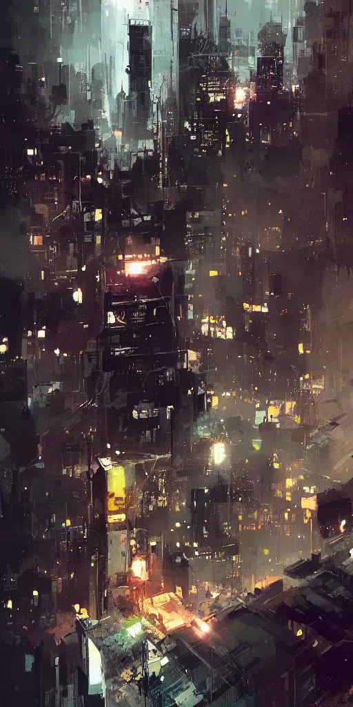 Image similar to Gotham, painted by Ismail Inceoglu, detailed brushstrokes