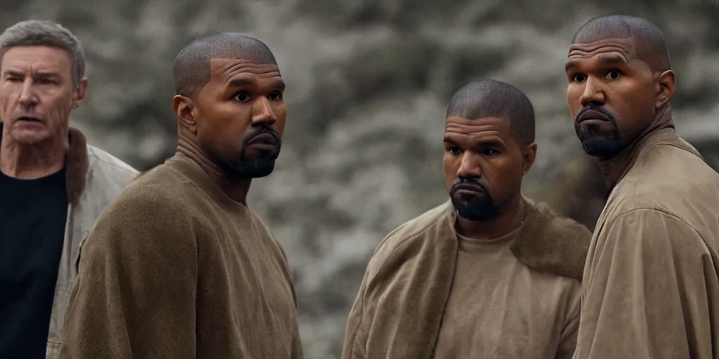 Image similar to Jamie Foxx as Kanye West in 'YE' (2023), movie still frame