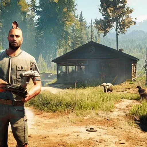 Image similar to a rabbit in the video game Far cry 5