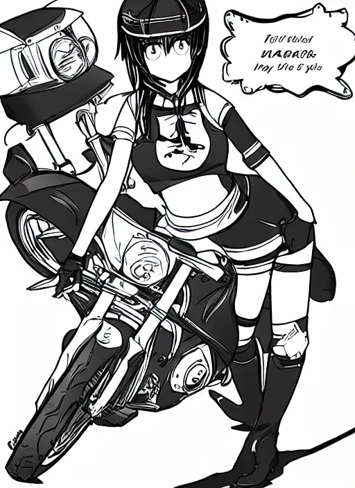 Image similar to motorcycle girl in animanga