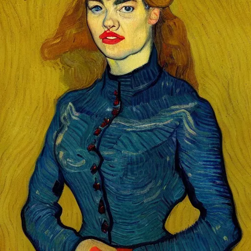 Prompt: a portrait painting of Kate upton by van gogh