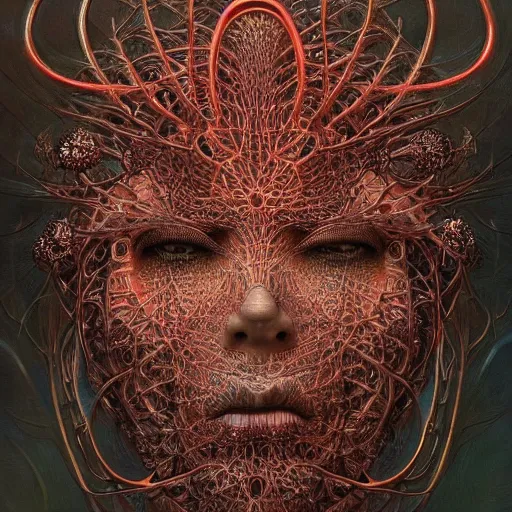 Image similar to a creature from a parallel universe by alexander mcqueen, zdzisław beksinski and alphonse mucha. highly detailed, hyper - real, very beautiful, intricate fractal details, very complex, opulent, epic, mysterious, trending on deviantart and artstation