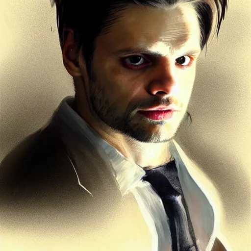 Image similar to flan pudding face sebastian stan as a sentient flan pudding, sebastian stan flan face face spliced with ( ( wibbly wobbly flan pudding facd ) ) ) hybrid humanoid by greg rutkowski