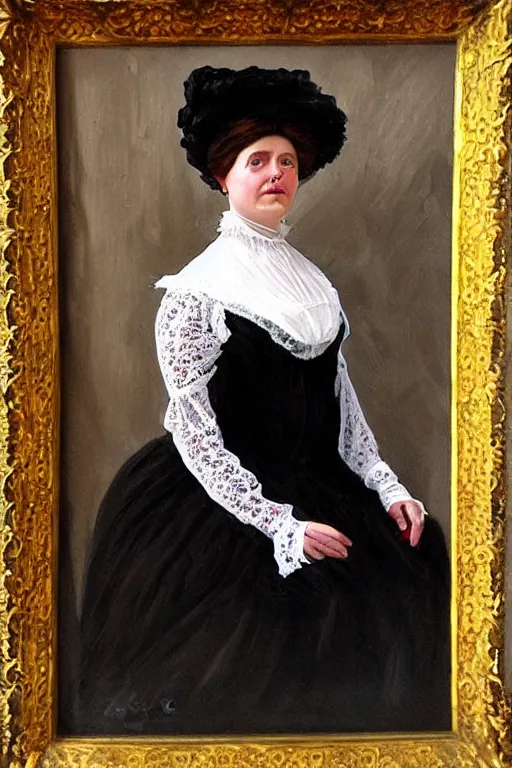 Image similar to victorian lady, painting by berta morizot