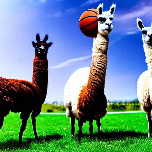 Image similar to picture of llamas playing basketball, 4 k, high resolution