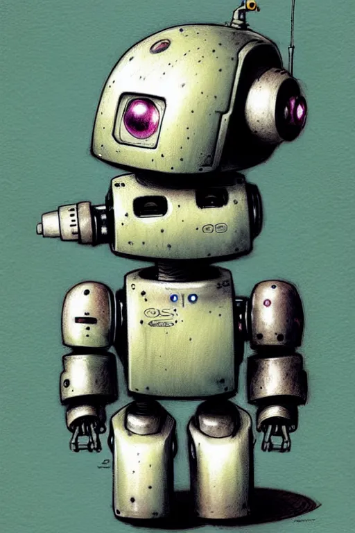 Image similar to a cute robot, muted colors, by jean - baptiste monge