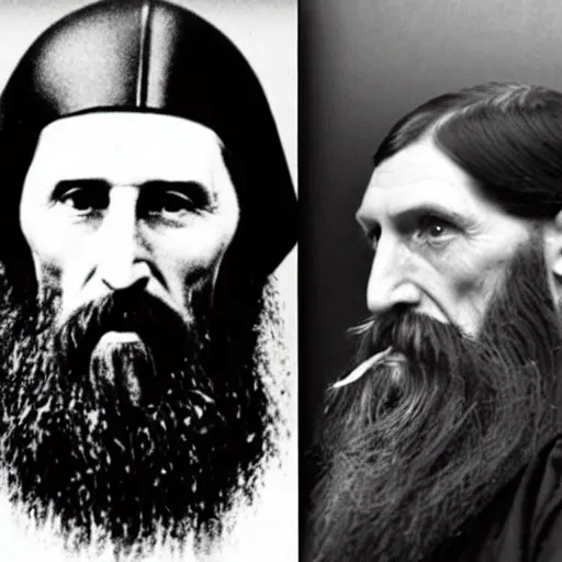 Image similar to photo of breton monks looking like rasputin