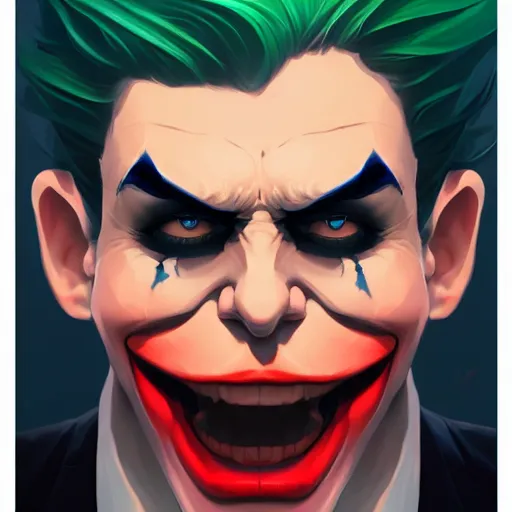 Image similar to face icon stylized minimalist joker, loftis, cory behance hd by jesper ejsing, by rhads, makoto shinkai and lois van baarle, ilya kuvshinov, rossdraws global illumination