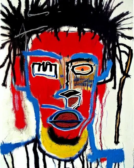 Prompt: stunning realistic portrait by jean - michel basquiat