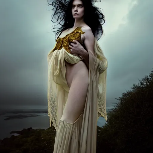 Prompt: photographic portrait of a stunningly beautiful gothic hermetic order of the golden dawn art nouveau female in soft dreamy light at sunset, contemporary fashion shoot, by edward robert hughes, annie leibovitz and steve mccurry, david lazar, jimmy nelsson, breathtaking, 8 k resolution, extremely detailed, beautiful, establishing shot, artistic, hyperrealistic, beautiful face, octane render