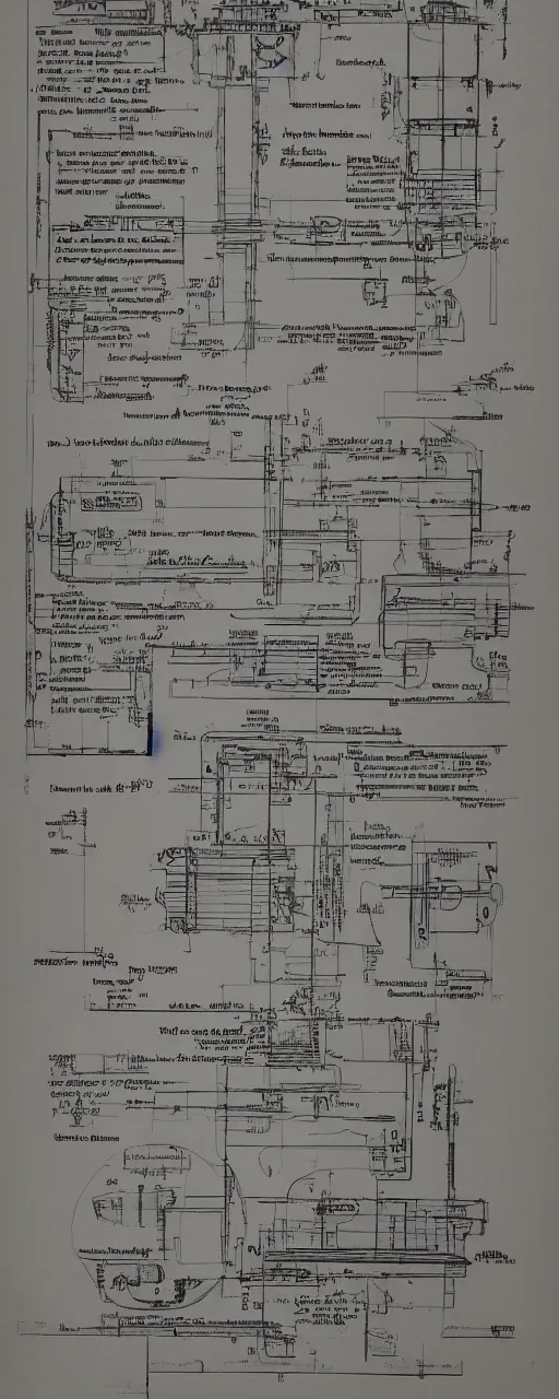 Prompt: blueprints for a time machine, extremely detailed, realistic information, legible text in english bold style, clear type