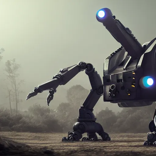 Image similar to hexapod beast, robotic, convex, kitbashing, robot, unreal engine, 4 k