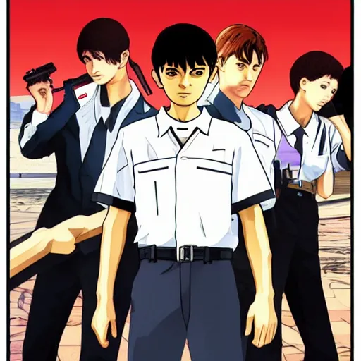 Image similar to shinji ikari in gta v cover, rockstar games, no text,