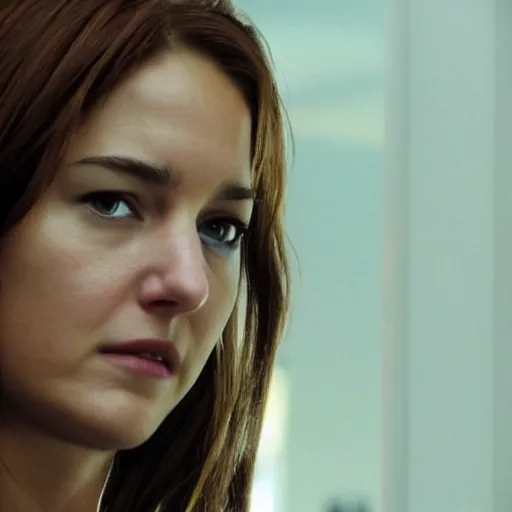 Image similar to A still of Shailene Woodley as Black Widow in Iron Man 2 (2010), close-up