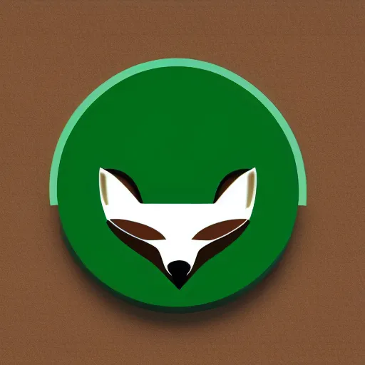 Prompt: green and white modern logo for a bank that has a fox mascot